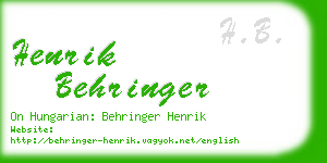 henrik behringer business card